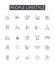 People lifestyle line icons collection. Life events, Human existence, Social behavior, Personal habits, Cultural norms