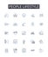 People lifestyle line icons collection. Life events, Human existence, Social behavior, Personal habits, Cultural norms