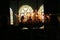 People light candles during festive prayer in church during holidays