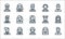 People line icons. linear set. quality vector line set such as man, woman, man, girl, woman, glass, girl, woman