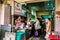 People Line Up At The Very Busy Jok Prince Porridge Shop In Old Bangkok, Thailand