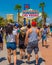 People lined up to take their photos with the legendary Welcome to Fabulous Las Vegas sign