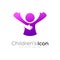 People logo with charity design vector, hug icon template