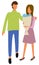 People in Love Happy Man and Woman on Date Vector