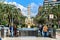 People at Luceros square. Spain