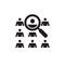 People and magnifier lens - vector icon design. Human search find sign.
