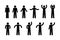 People make various basic hand movements, man, human body stick figure stickman pictogram