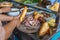 People making Banh Mi, Vietnamese famous local pork sandwich