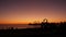 People making bbq campfire. Beachfront recreation area for barbeque with fire place. California USA