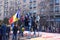 People marching and celebrating on the main street