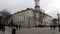 People on the Market Square near the Lviv Town Hall in Western Ukraine