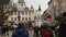 People on the Market Square near the Lviv Town Hall in Western Ukraine