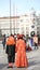 People masked during the Carnival party in Saint Mark Square in