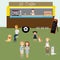 People meeting in the coffee food truck infographics elements.illustrator EPS10