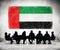 People in a Meeting with United Arab Emirates Flag