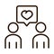 People message love community and partnership line icon