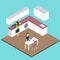 People in the modern kitchen Isometric 3D vector. illustration E