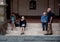 People in Montalcino medieval town, Italy