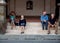 People in Montalcino medieval town, Italy