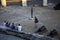 People and mortars in the square near the fortress Castillo de la Real Fuerza de La Habana. Havana, Cuba