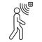 People motion sensor icon, outline style