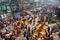 People move through giant Flower Market