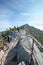 People on the narrow path to the summit of Whiteface