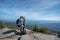 People on the narrow path to the summit of Whiteface