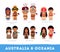 People in national clothes. Australia and Oceania.