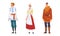 People in national clothing set. Mqn and woman in traditional outfit of different countries cartoon vector illustration