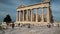 People near Parthenon - ancient temple in Athenian Acropolis, Greece