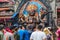 People of nepal praying with God Kaal Bhairav in Basantapur Durbar Square