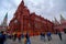 People next to the State Historical Museum, on the left the Nikolskaya Tower