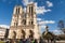 People at Notre Dame, Famous Catholic Church, Tourism Landmark in Paris France