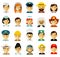 People occupation characters avatars set in flat style isolated on white background.