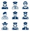 People occupations icons. Police icon.