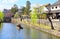 People in old-fashioned boat, Kurashiki city, Japan