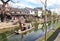 People in old-fashioned boat, Kurashiki city, Japan