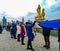 People organized a living chain on the Charles Bridge in Prague