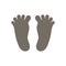 People pair foot. Human footprints silhouette. Barefoot outline symbol.