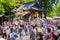 People parade through a street to Nezu-jinja shrine in Bunkyo Azalea Festival in Tokyo, japan