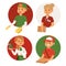 People part-time job professions vector set characters temporary job recruitment concept. Different workers or time