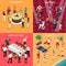 People At Party Isometric Design Concept