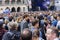 People partying at the Marienplatz at the Christopher Street Day CSD event in Munich, Germany.