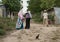 People passing by in Zanzibar village