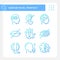 People with perception disorders gradient linear vector icons set