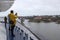 People photograph views of Helsinki from a passenger ferry