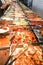 People picking food at Chinese economy rice stall in Malaysia