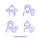 People pixel perfect gradient linear vector icons set