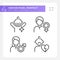 People pixel perfect linear icons set